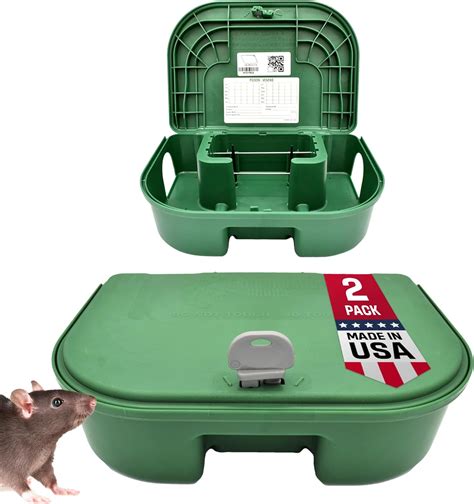 metal box with bait to catch and kill mice|Exterminators Choice Rat Bait Station Boxes With 1 Key .